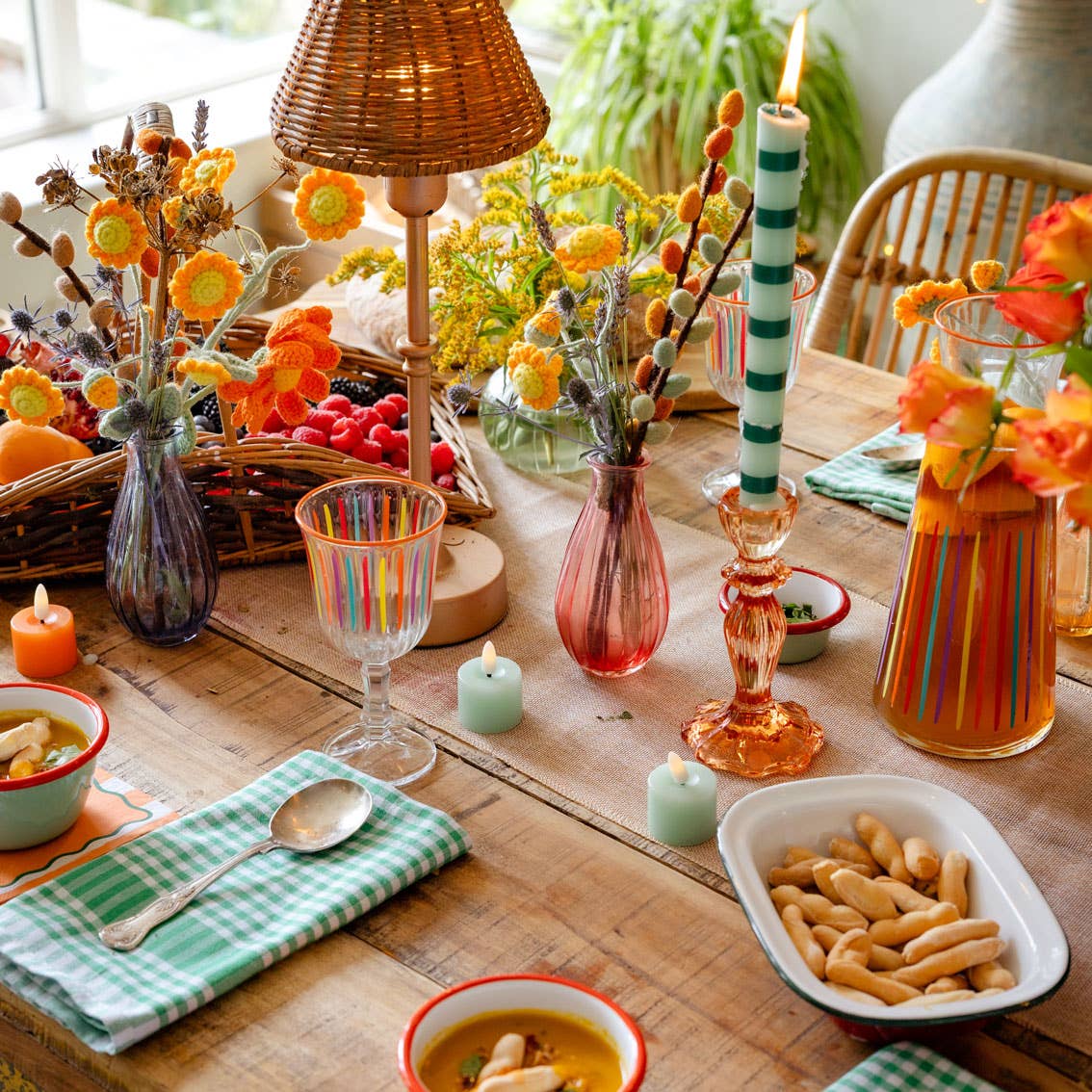 Multi-Coloured Wine Glasses