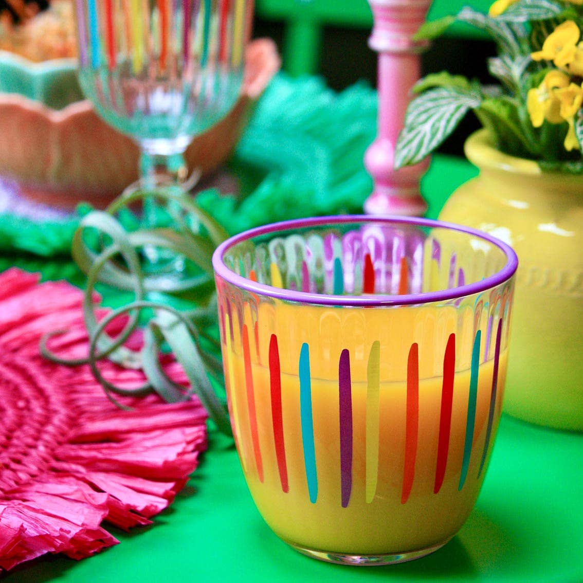 Multi-Coloured Drinking Glass Tumblers