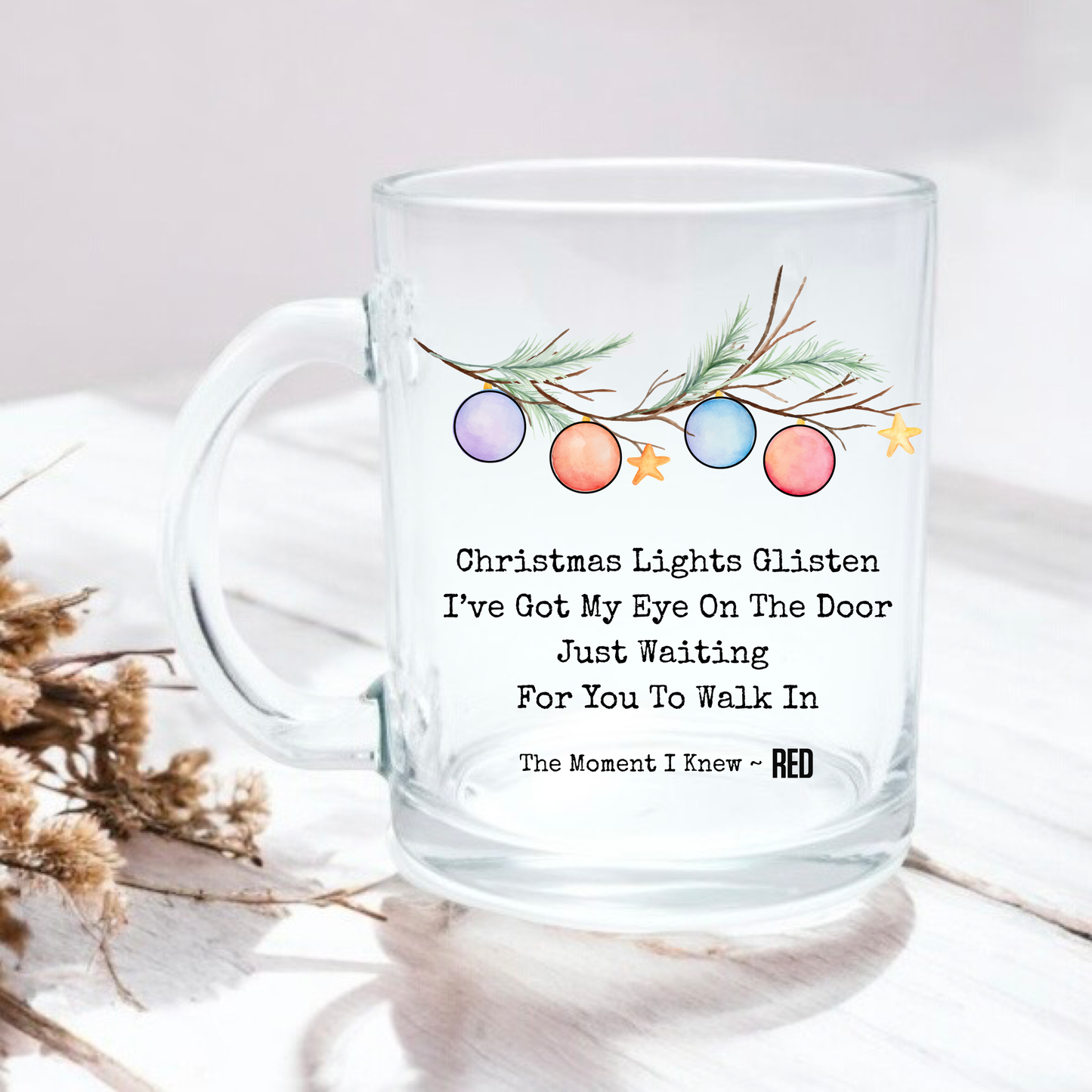 Festive Swiftie Quote Glass Mug