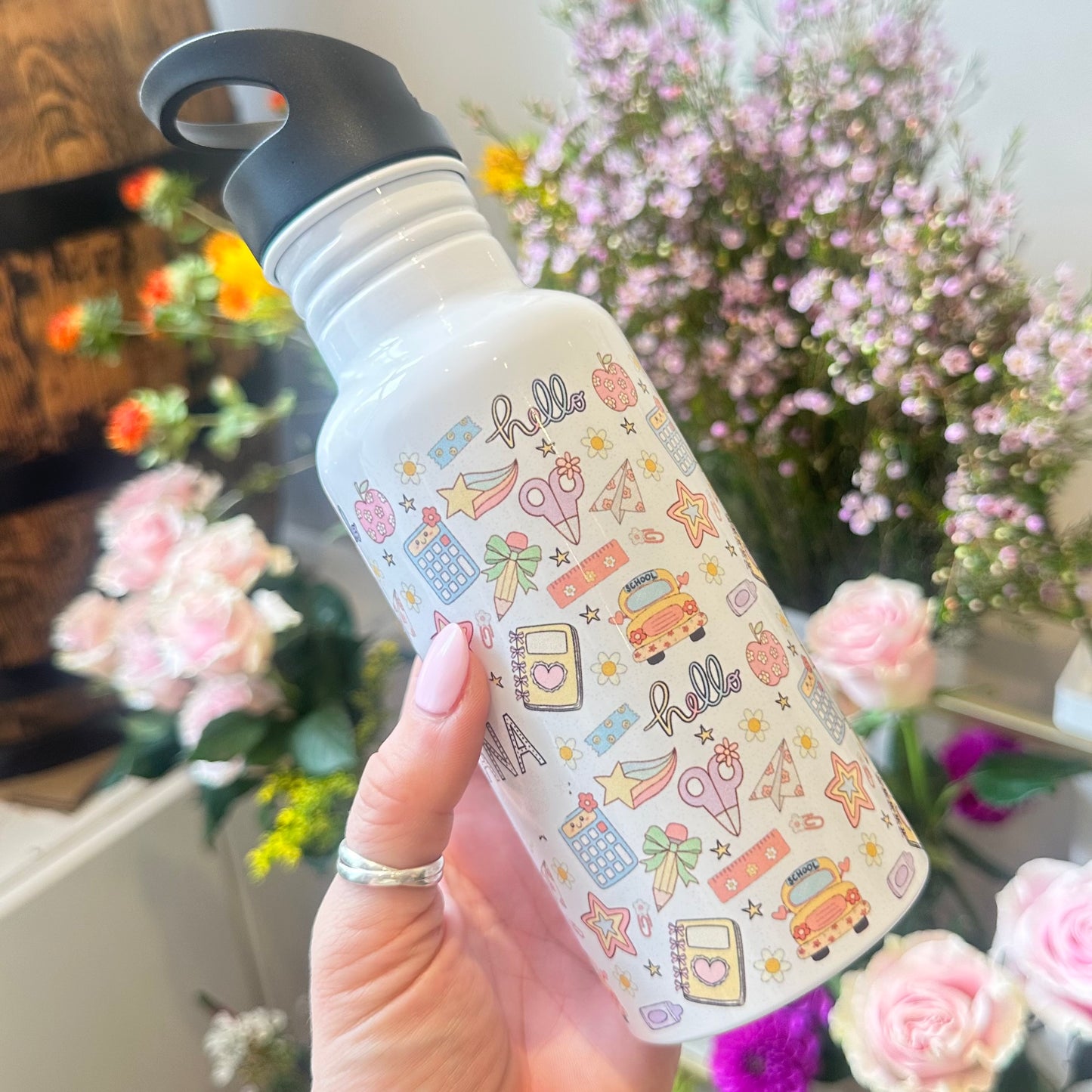 Personalised ‘school icons’ 600ml water bottle