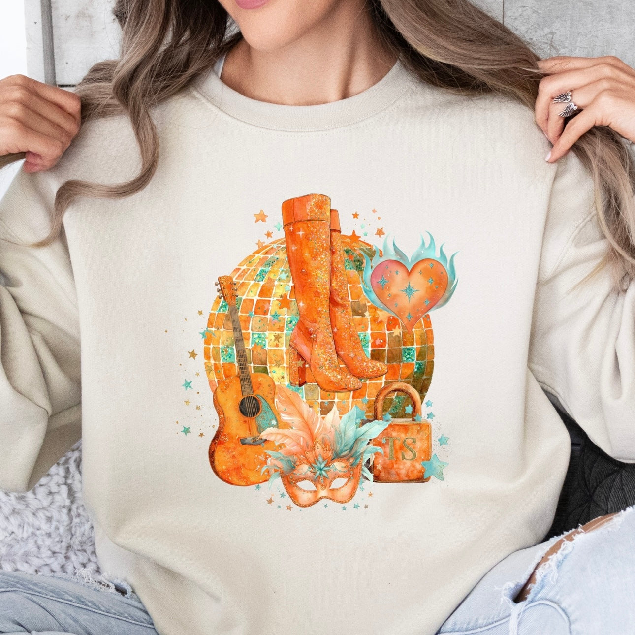 Showgirl orange icons sweatshirt