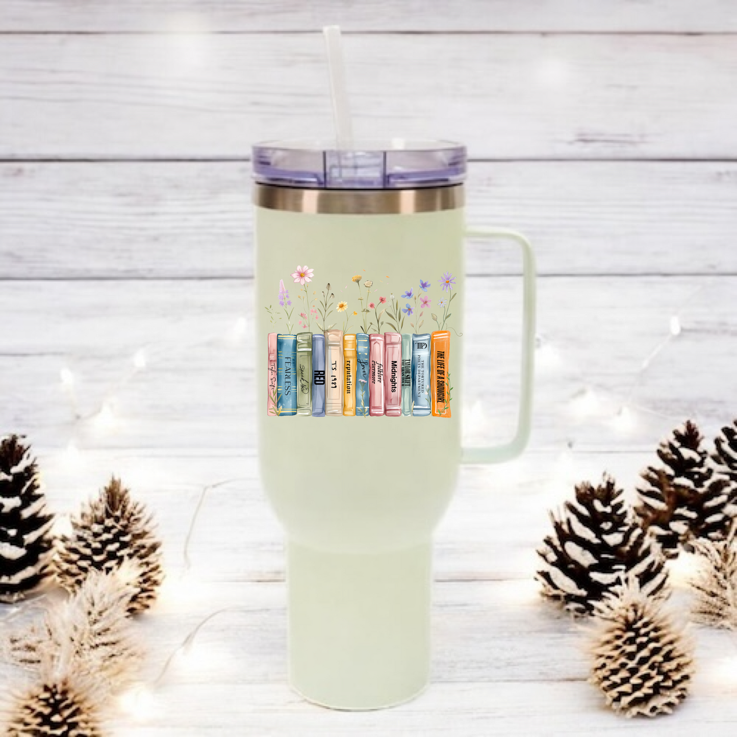 TS12 Showgirl Wildflower 40oz tumbler Albums as books mug - Lilac