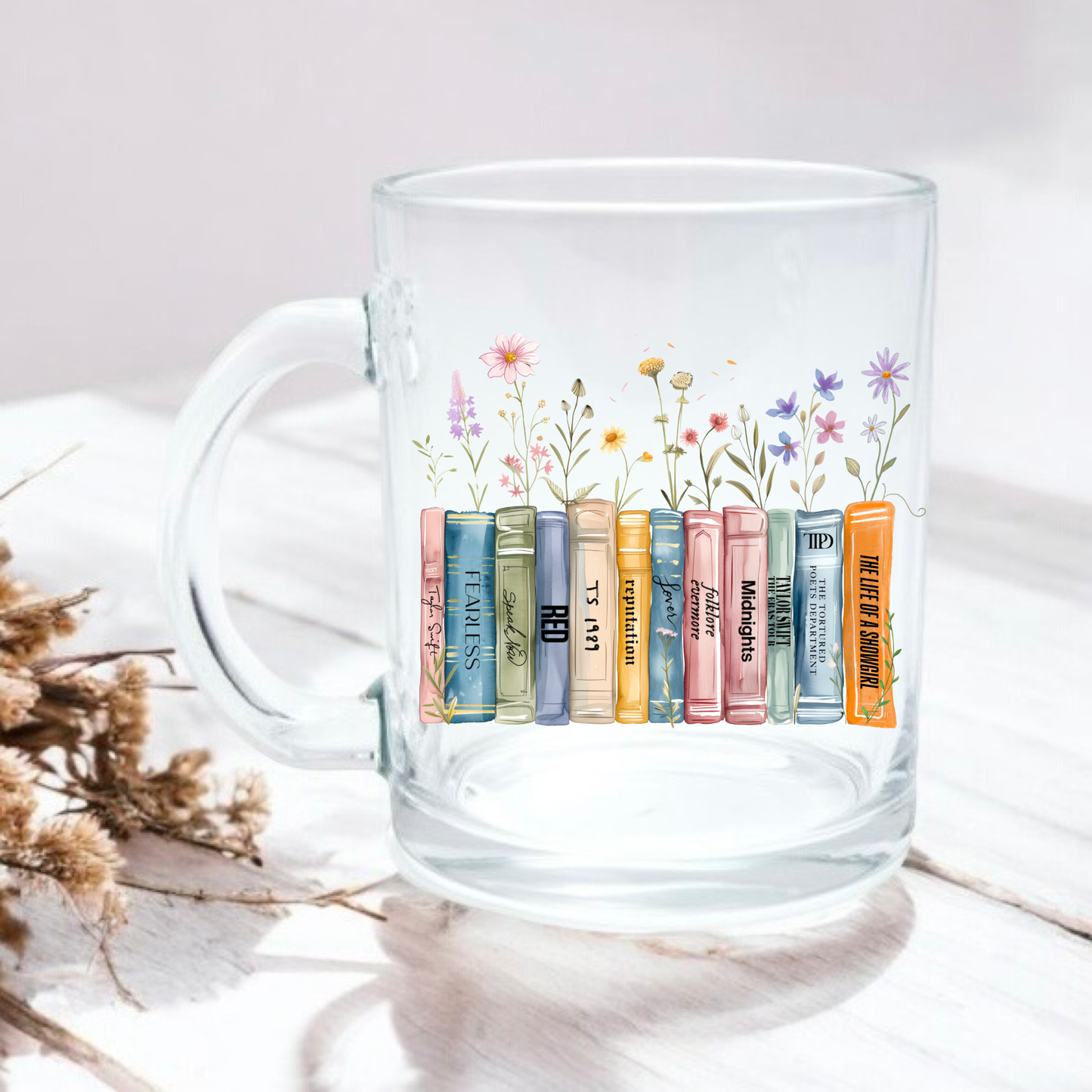 Showgirl TS12 Wildflower album books 11oz glass mug