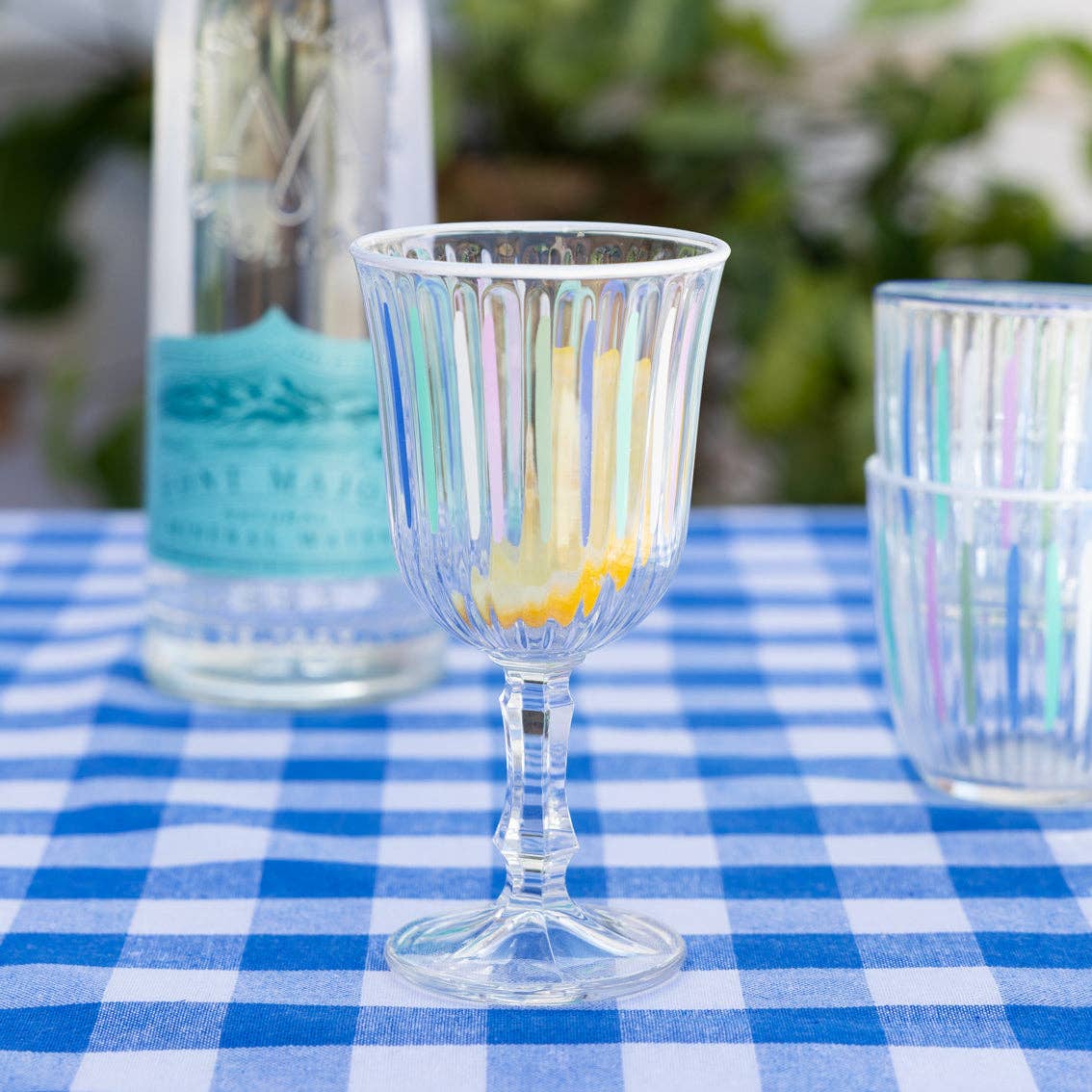 Blue & White Striped Wine Glasses | Spring | Summer |