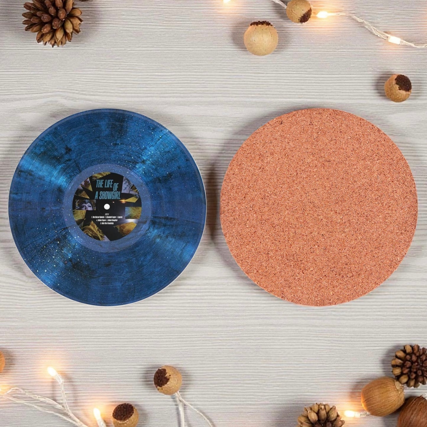 Showgirl Vinyl record round cork coaster | 7 variants