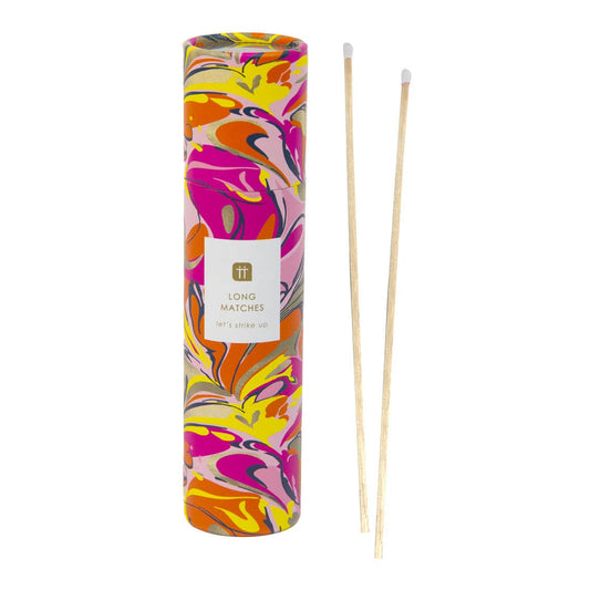 Pink Marble Tube Of Matches | 50 Matches | Home Decor |