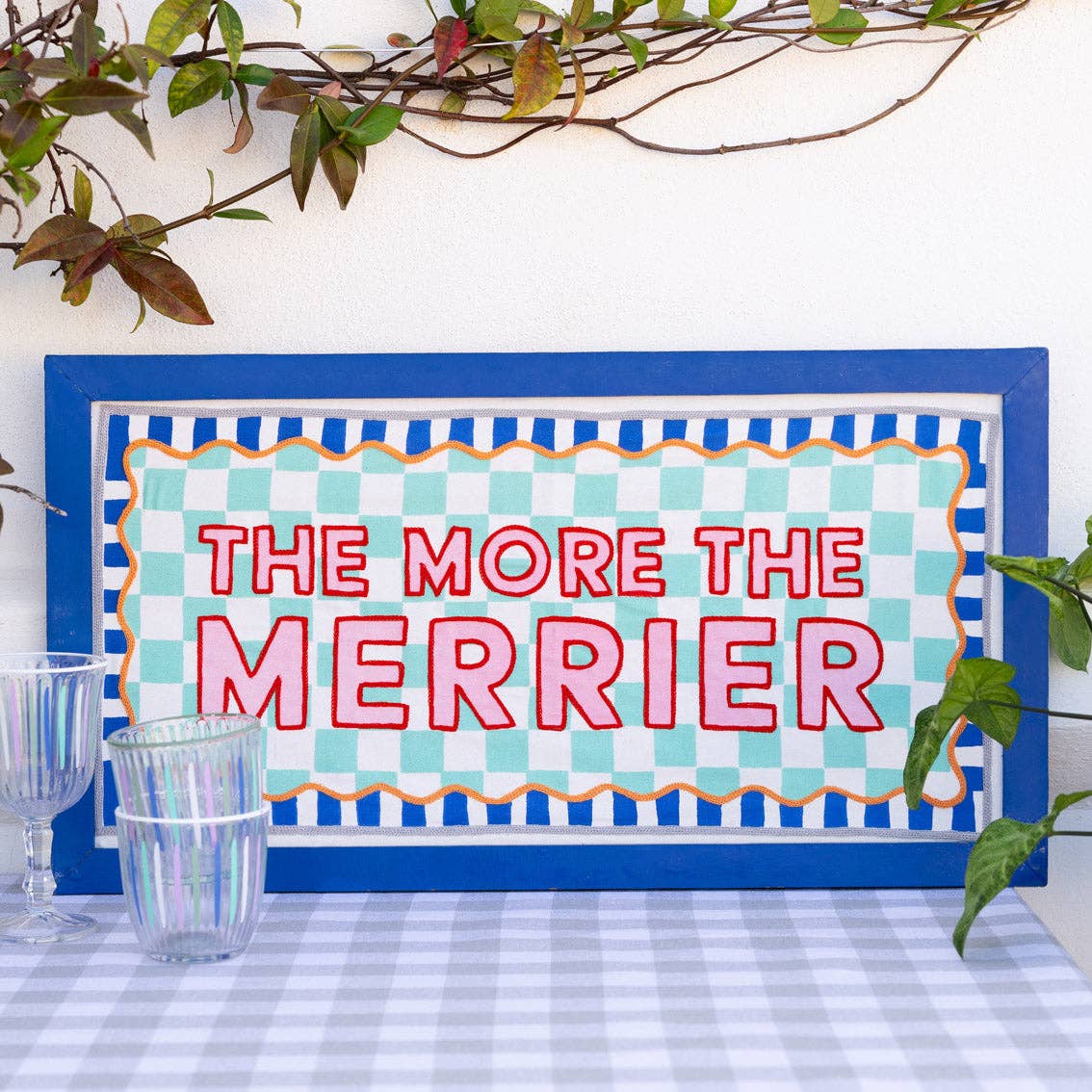 Blue & White Striped Wine Glasses | Spring | Summer |