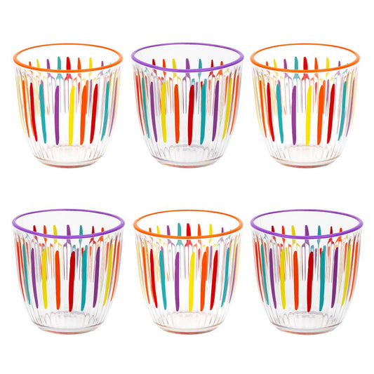 Multi-Coloured Drinking Glass Tumblers