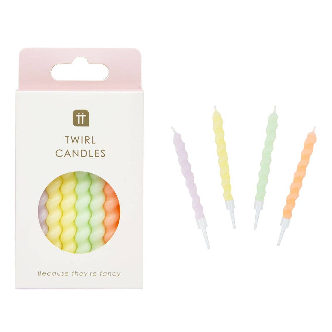 Twisted Pastel Birthday Candles | 8 Pack |
