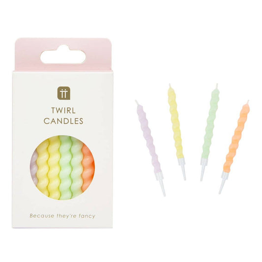 Twisted Pastel Birthday Candles | 8 Pack |