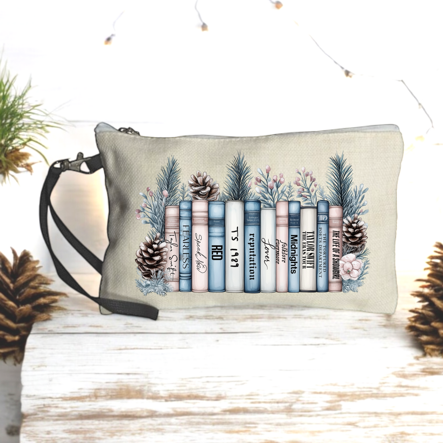Winter album bookshelf cosmetic bag