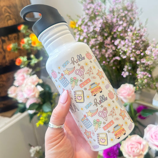 Personalised ‘school icons’ 600ml water bottle