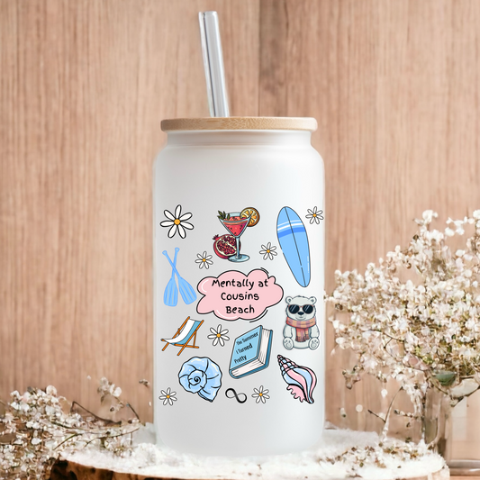 TSITP Mentally Cousins Beach frosted glass tumbler 550ml