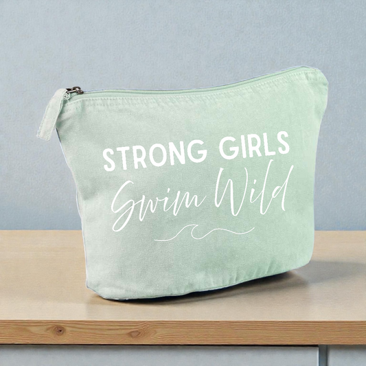 Vintage style Strong Girls Swim Wild cosmetic pouch
