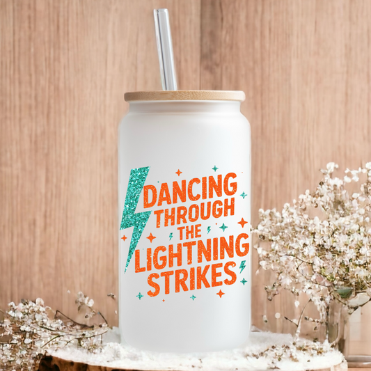Opalite Lightning strikes frosted glass tumbler 550ml